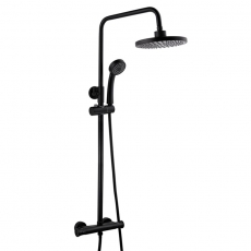 Delphi Bratton 2 Thermostatic Bar Mixer Shower with Fixed Head and Shower Kit - Black