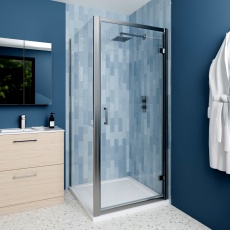 Delphi Calibre Brushed Pewter 6mm Hinged Door Shower Enclosure