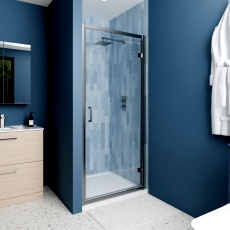 Delphi Calibre Brushed Pewter 6mm Hinged Shower Door (1900mm High)