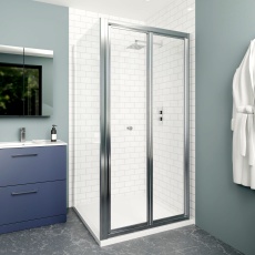 Delphi Calibre Chrome 4mm Square Bi-Fold Door Shower Enclosure (1900mm High)