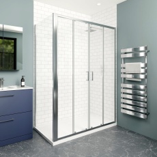 Delphi Calibre Chrome 6mm Double Sliding Door Shower Enclosure