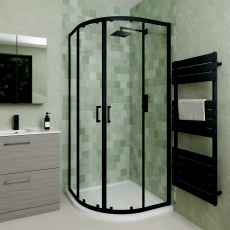 Delphi Calibre Matt Black 6mm 2-Door Quadrant Shower Enclosure