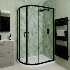 Delphi Calibre Matt Black 6mm Offset Quadrant Shower Enclosure