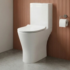 Delphi Capri Rimless Extended Height Close Coupled Toilet (inc Soft Close Slim Seat)