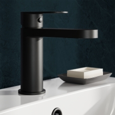 Delphi Cargo Matt Black Mono Basin Mixer Tap