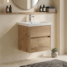 Delphi Cassidy 500mm 2-Drawer Wall Hung Vanity Unit (inc Basin)