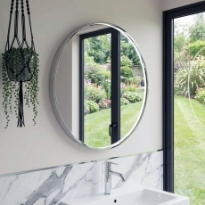 Delphi Compass Chrome Inset Framed LED Touch Sensor Bathroom Mirror 800mm x 800mm