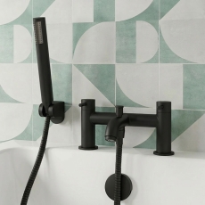 Delphi Corinthian Matt Black Bath Shower Mixer Tap with Kit