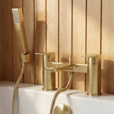 Delphi Dive Brushed Brass Bath Shower Mixer Tap with Kit