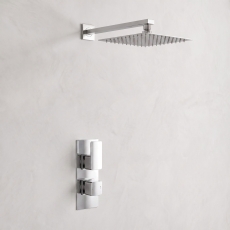 Delphi Edge Chrome Dual Concealed Shower Set with Fixed Head