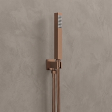 Delphi Square Pencil Brushed Bronze Shower Handset (inc Bracket and Hose)