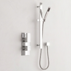 Delphi Edge Chrome Dual Concealed Shower Set with Slide Rail Kit
