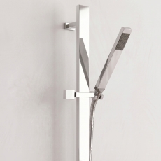 Delphi Square Pencil Chrome Slider Rail Shower Kit (inc Outlet Elbow)
