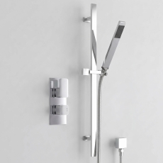Delphi Edge Chrome Dual Concealed Shower Set with Slide Rail Kit