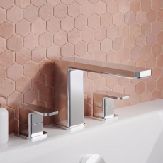 Delphi Edge Chrome 3-Hole Deck Mounted Bath Filler Tap