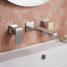 Delphi Edge Chrome 3-Hole Wall Mounted Basin Mixer Tap