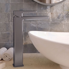 Delphi Edge Brushed Pewter Tall Mono Basin Mixer Tap