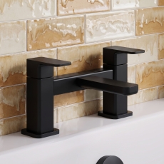 Delphi Edge Matt Black Deck Mounted Bath Filler Tap