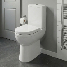 Delphi Elise Extended Height Close Coupled Toilet (inc Soft Close Seat)