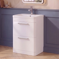Delphi Envoy 600mm 2-Drawer Floor Standing Vanity Unit (inc Basin)