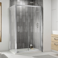 Delphi Expressions Chrome Sliding Door Rectangular Shower Enclosure (inc Tray)