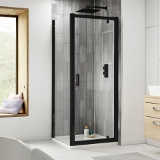 Delphi Expressions Black Pivot Door Square Shower Enclosure (inc Tray)