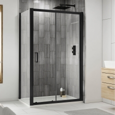 Delphi Expressions Black Sliding Door Rectangular Shower Enclosure (inc Tray)