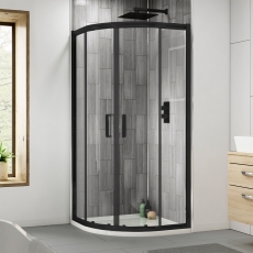 Delphi Expressions Matt Black Quadrant Shower Enclosure - 6mm Glass