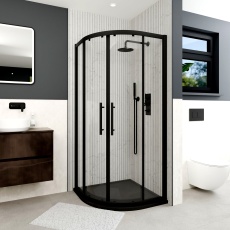 Delphi Factor Matt Black 8mm 2-Door Quadrant Shower Enclosure