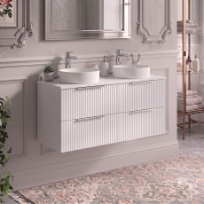 Delphi Focus 1200mm 4-Drawer Wall Hung Fluted Countertop Vanity Unit