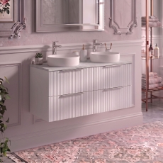 Delphi Focus 1200mm 4-Drawer Wall Hung Premium Fluted Countertop Vanity Unit