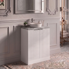 Delphi Focus 600mm 2-Door Floor Standing Premium Fluted Countertop Vanity Unit