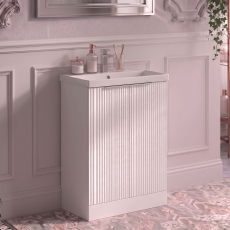 Delphi Focus 600mm 2-Door Floor Standing Fluted Vanity Unit (inc Basin)