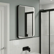 Delphi Genoa Black Inset Framed LED Touch Sensor Bathroom Mirror 700mm x 500mm