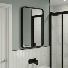 Delphi Genoa Black Inset Framed Standard Bathroom Mirror 700mm x 500mm