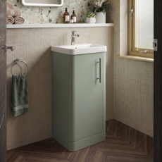 Delphi Glade 400mm 1-Door Floor Standing Cloakroom Vanity Unit (inc Basin)