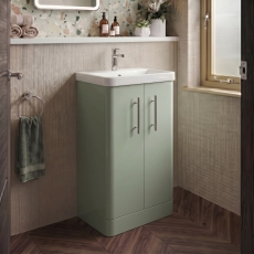 Delphi Glade 500mm 2-Door Floor Standing Cloakroom Vanity Unit (inc Basin)