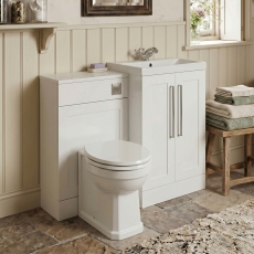 Delphi Grange Satin White 1000mm 2-Door Waterproof Bathroom Furniture Combination Unit