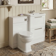 Delphi Grange Satin White 1100mm 2-Drawer Waterproof Bathroom Furniture Combination Unit