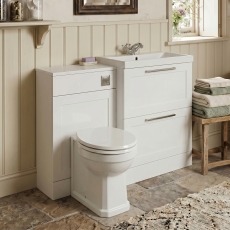 Delphi Grange Satin White 1300mm 2-Drawer Waterproof Bathroom Furniture Combination Unit