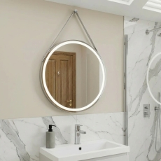 Delphi Halo Chrome LED Touch Sensor Round Bathroom Mirror 600mm x 600mm