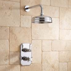 Delphi Highgate Chrome Dual Concealed Shower Set with Fixed Head