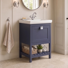Delphi Homestead 500mm 1-Drawer Floor Standing Traditional Vanity Unit (inc Fireclay Basin)