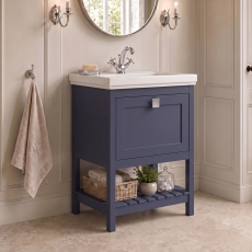 Delphi Homestead 600mm 1-Drawer Floor Standing Traditional Vanity Unit (inc Fireclay Basin)
