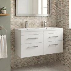 Delphi Horizon 1200mm 4-Drawer Wall Hung Vanity Unit (inc Basin)