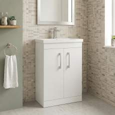 Delphi Horizon 500mm 2-Door Floor Standing Vanity Unit (inc Basin)