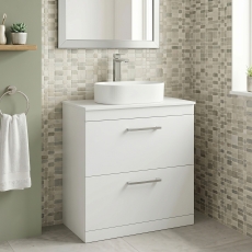 Delphi Horizon 800mm 2-Drawer Floor Standing Countertop Vanity Unit
