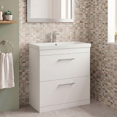Delphi Horizon 800mm 2-Drawer Floor Standing Vanity Unit (inc Basin)