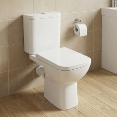 Delphi Leon Rimless Close Coupled Toilet (inc Soft Close Seat)