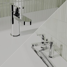 Delphi Loop Chrome Basin Mixer and Bath Shower Mixer Tap Set (inc Shower Kit and Press Top Waste)
